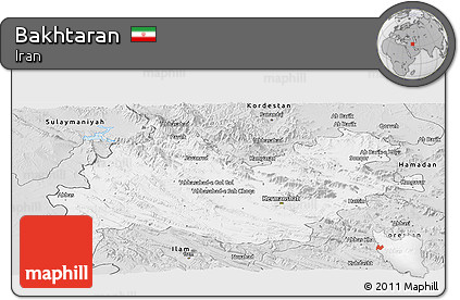 Silver Style Panoramic Map of Bakhtaran