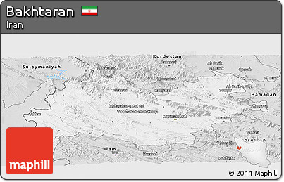 Silver Style Panoramic Map of Bakhtaran