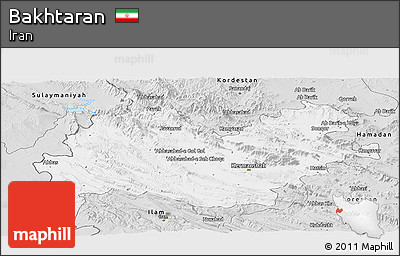 Silver Style Panoramic Map of Bakhtaran