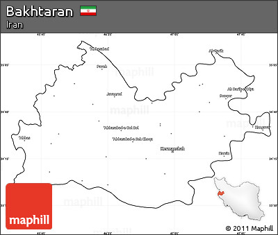 Blank Simple Map of Bakhtaran, cropped outside