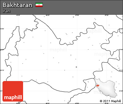 Blank Simple Map of Bakhtaran, no labels