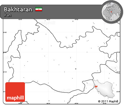Blank Simple Map of Bakhtaran, no labels