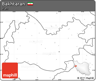 Blank Simple Map of Bakhtaran, no labels