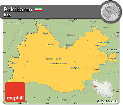 Savanna Style Simple Map of Bakhtaran