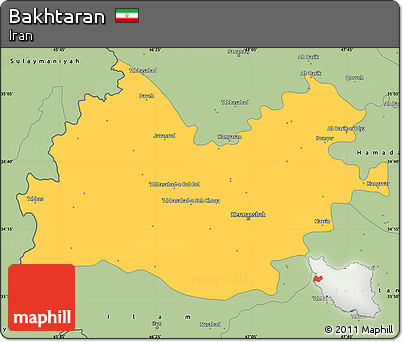 Savanna Style Simple Map of Bakhtaran