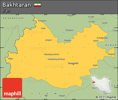Savanna Style Simple Map of Bakhtaran