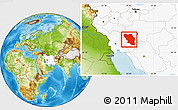 Physical Location Map of Chaharmahal and Bakhtiar, highlighted country