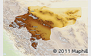 Physical 3D Map of Esfahan, lighten