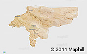 Satellite 3D Map of Esfahan, single color outside