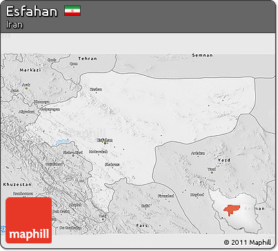 Silver Style 3D Map of Esfahan