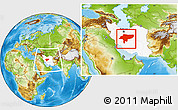 Physical Location Map of Esfahan, highlighted country, within the entire country