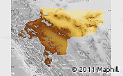 Physical Map of Esfahan, lighten, desaturated