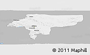 Gray Panoramic Map of Esfahan, single color outside