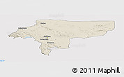 Shaded Relief Panoramic Map of Esfahan, single color outside