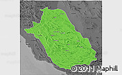 Political 3D Map of Fars, darken, desaturated