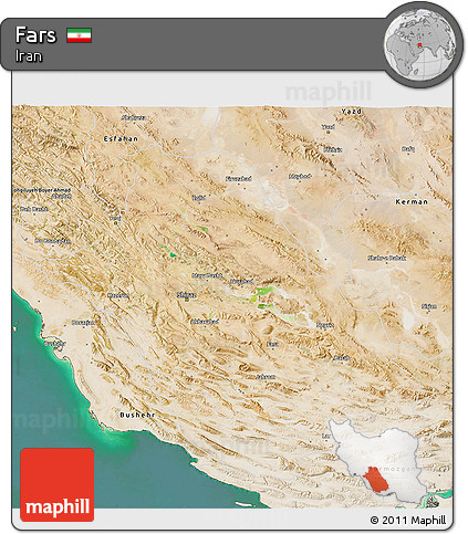 Satellite 3D Map of Fars