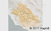 Satellite 3D Map of Fars, lighten, semi-desaturated