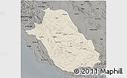 Shaded Relief 3D Map of Fars, darken, semi-desaturated