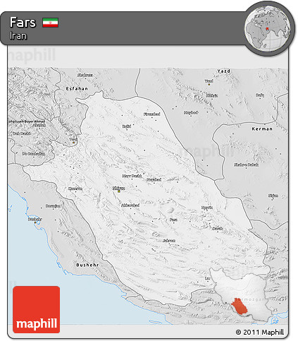 Silver Style 3D Map of Fars