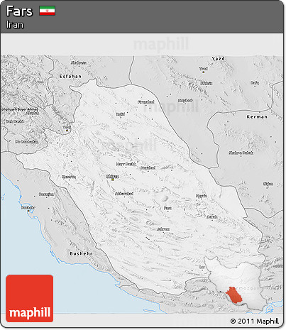 Silver Style 3D Map of Fars