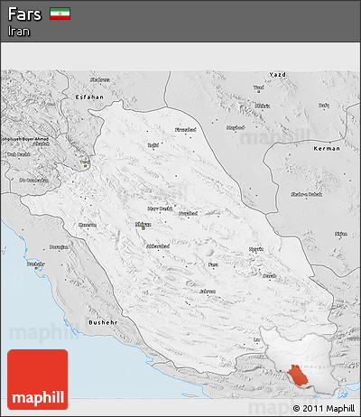 Silver Style 3D Map of Fars