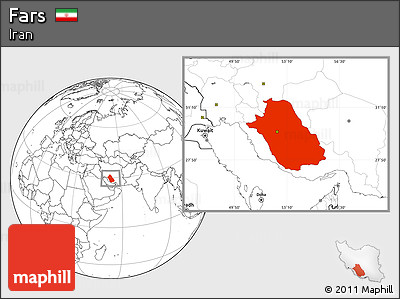 Blank Location Map of Fars