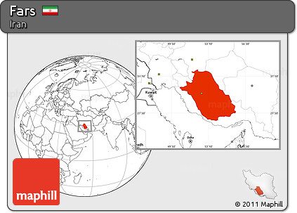 Blank Location Map of Fars