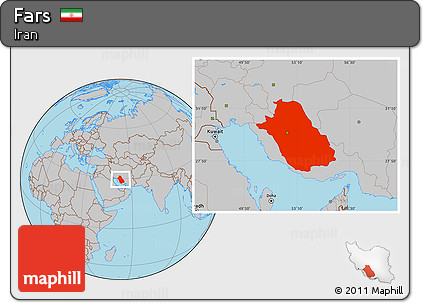Gray Location Map of Fars
