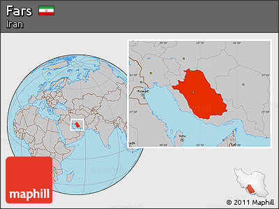Gray Location Map of Fars