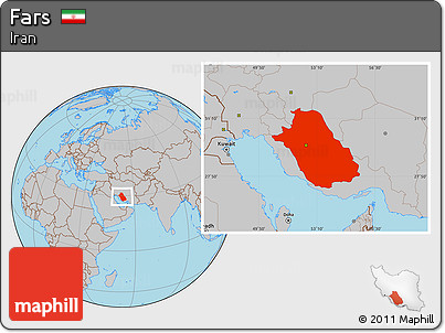 Gray Location Map of Fars