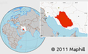 Gray Location Map of Fars, highlighted country