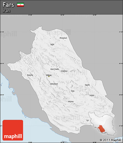 Gray Map of Fars, single color outside