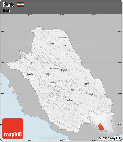 Gray Map of Fars, single color outside