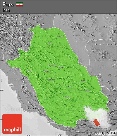 Political Map of Fars, desaturated