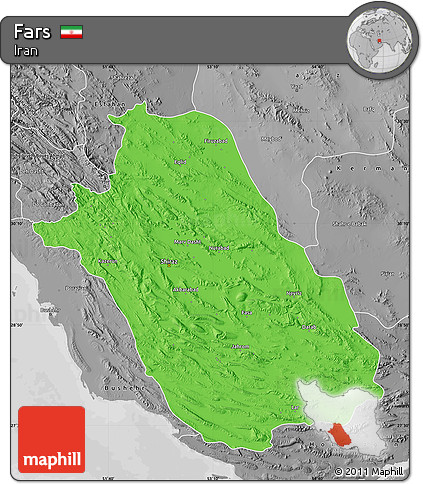 Political Map of Fars, desaturated