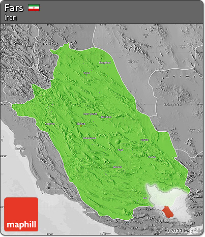 Political Map of Fars, desaturated