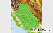 Political Map of Fars, physical outside
