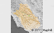 Satellite Map of Fars, desaturated