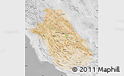 Satellite Map of Fars, lighten, desaturated