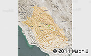 Satellite Map of Fars, semi-desaturated