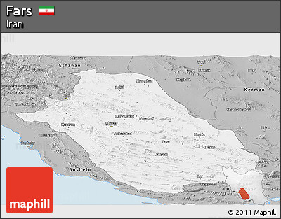 Gray Panoramic Map of Fars