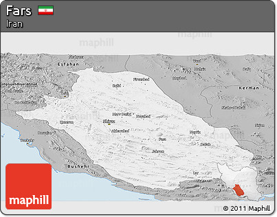 Gray Panoramic Map of Fars