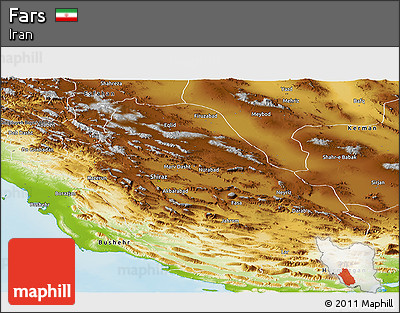 Physical Panoramic Map of Fars