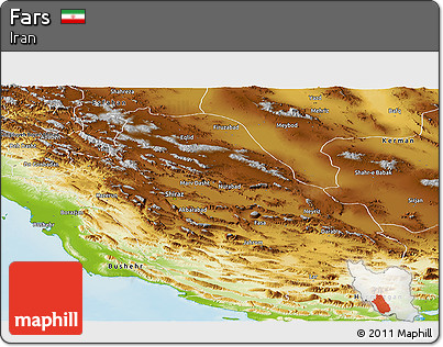 Physical Panoramic Map of Fars