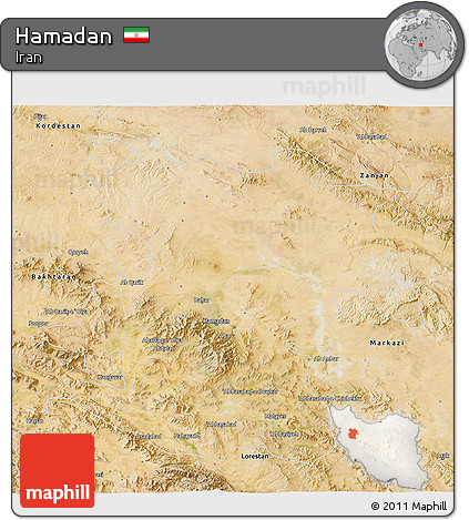 Satellite 3D Map of Hamadan