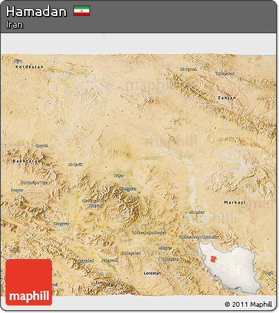 Satellite 3D Map of Hamadan