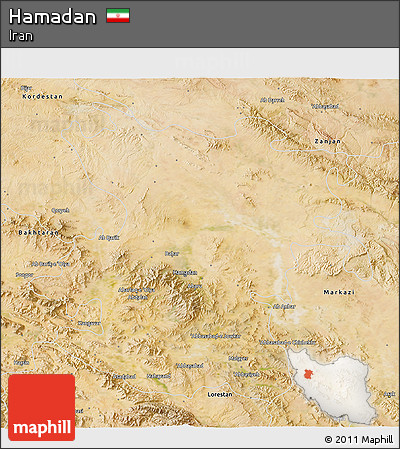 Satellite 3D Map of Hamadan
