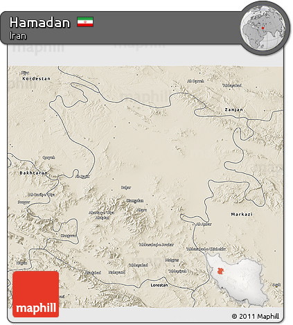 Shaded Relief 3D Map of Hamadan