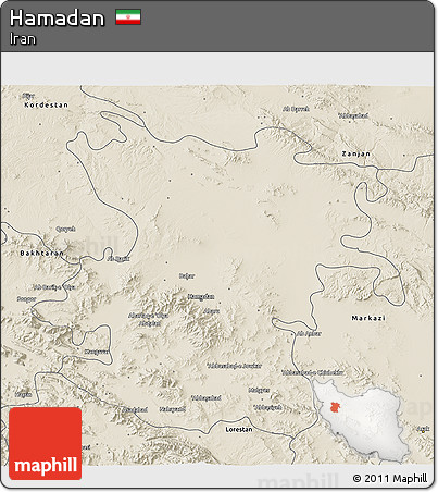 Shaded Relief 3D Map of Hamadan
