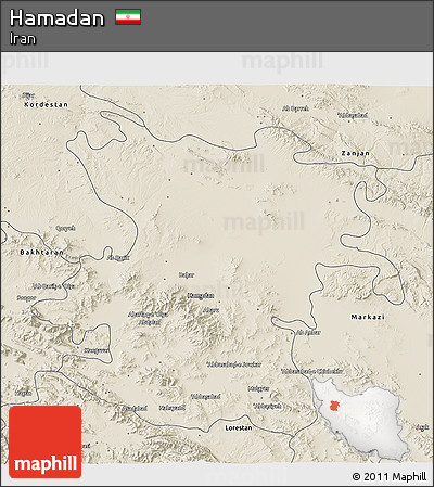 Shaded Relief 3D Map of Hamadan